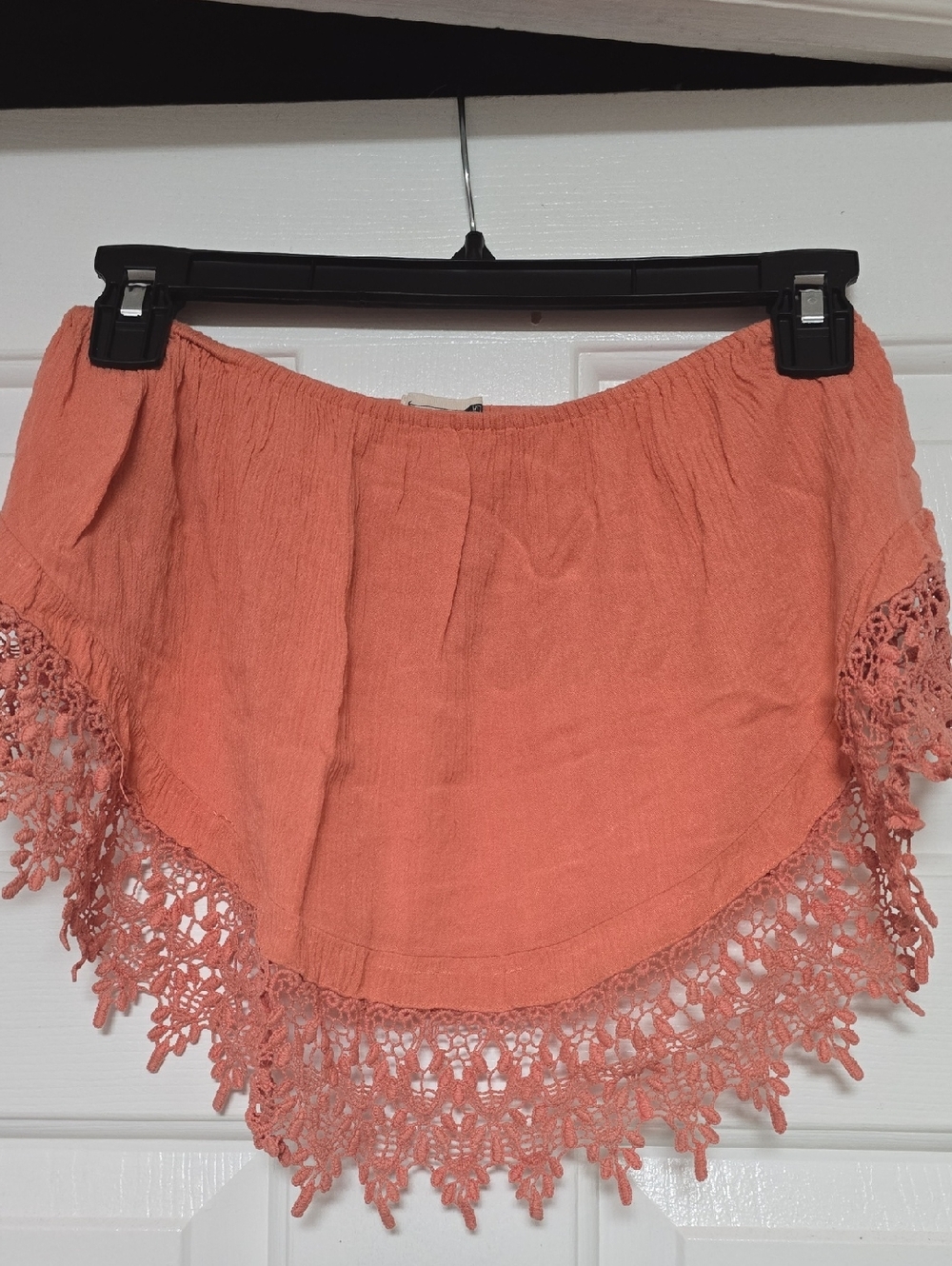 L.A. Hearts Coral Crochet Hem Swim Cover Size M